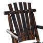Outdoor Rocking Chair, Wooden Adirondack Outdoor Rocker with High Back, Slatted Seat, Oversized Rustic Patio Rocking Chair for Garden, Porch, Yard, Balcon, Dark Carbonized