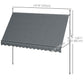 11.5' x 4' Manual Retractable Awning, Non-Screw Freestanding Patio Awning, UV Resistant, for Window or Door, Dark Grey