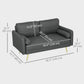 56" Loveseat Sofa for Bedroom Upholstered 2 Seater Couch with Back Cushions and Pillows, Dark Grey