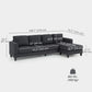 L Shaped Couch, L Shape Sofa with Chaise Lounge and Spring Cushion for Living Room, Bedroom, Charcoal Grey