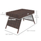 Outdoor Rattan Foldable End Table, Metal Frame Patio Wicker Table, Coffee Table Side Table for Poolside, Lawn, Garden, Brown