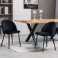 Mid-Back Velvet Dining Chairs Set of 2 - Black