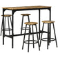 5-Piece Bar Table Set for 4, Industrial Counter Height Bar Table and Chairs for Kitchen, Dining Room, Rustic Brown