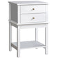 Sofa Side Table with Drawers and Shelf - White