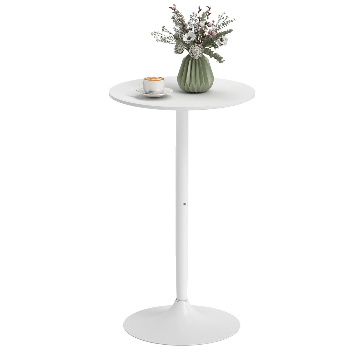 Round High-Top Bar Table for 2 - White