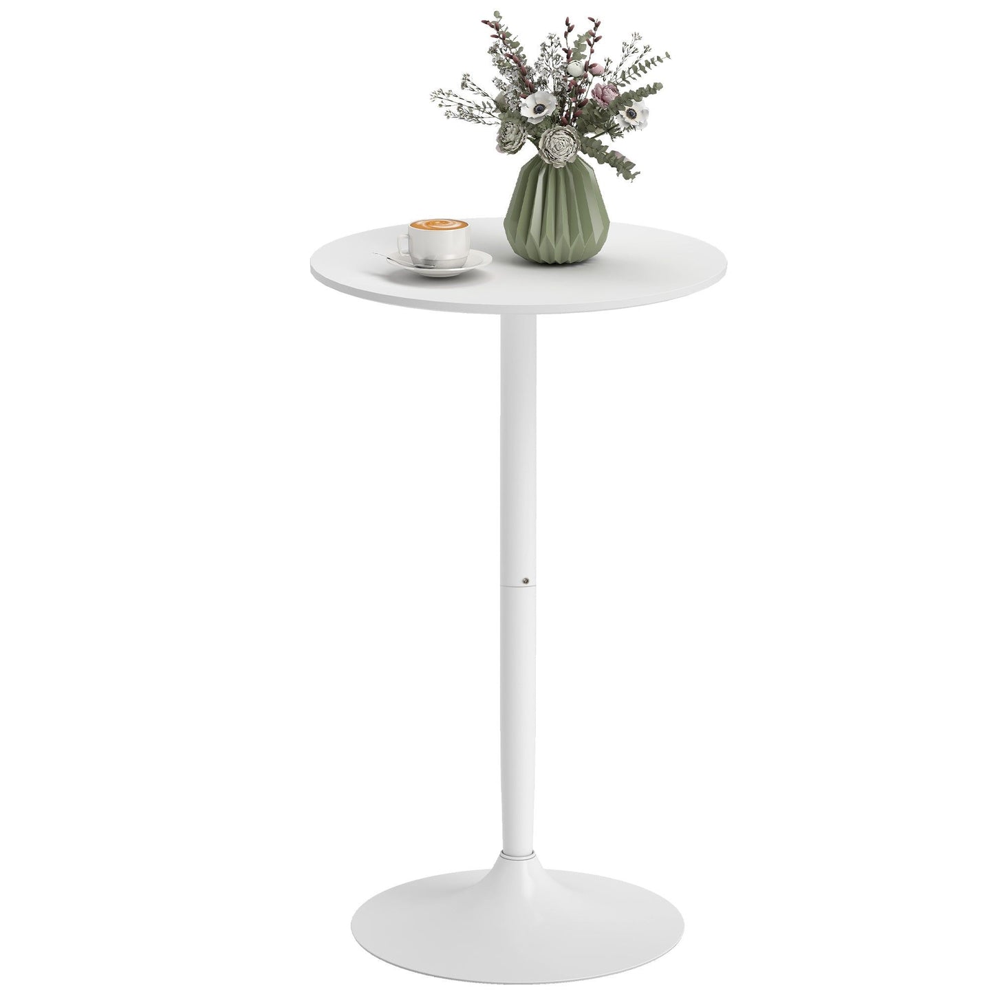 Round High-Top Bar Table for 2 - White