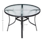 42 inch Patio Dining Table with Umbrella Hole Round Outdoor Bistro Table for Garden Lawn Backyard, Steel