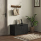 31.5 Inches Storage Chest, Storage Trunk with 2 Safety Hinges for Living Room, Black Wood Grain