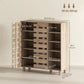 Shoe Cabinet, 21 Pair Shoe Storage Cabinet Organizer with 5-tier Double Door Cabinet and 5-tier Open Shelves, Beige