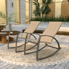 Wicker Rocking Chair Set with High Back, Set of 2