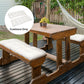 Set of 2 Patio Bench Replacement Cushions, 2 Seater Outdoor Loveseat Cushion Seat Pad, 43" x 19" x 3", Cream White