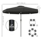 8.5 ft Outdoor Market Table Umbrella, Round Patio Umbrella with Tilt and Crank for Garden, Backyard, Deck, Black