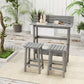 3 Piece Patio Bar Set with 43"H Bar Table and 2 Bar Stools, for Balcony, Backyard, Porch