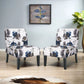 Contemporary Accent Chair with Upholstered Seating and Rubberwood Tapered Legs, Seat for Living Room, 22.5" L x 29.5" W x 32" H, Blue+Multi