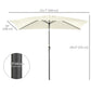 6.5x10ft Rectangle Aluminum Tilt Patio Umbrella, Garden Market Parasol, Outdoor Sunshade Canopy with Crank, Cream White
