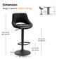 Swivel Bar Stools Set of 2, Linen Upholstered Counter Height Barstools with Round Metal Base