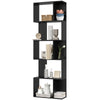 5-Tier S-Shaped Geometric Bookshelf - Black