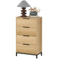 Dresser for Bedroom, 4 Drawer Dresser Tower, Chest of Drawers for Hallway, Entryway, Closet, Natural