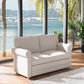 59" Loveseat Sofa for Bedroom, Modern Love Seats Furniture, Upholstered 2 Seater Couch with Solid Steel Frame and Beech Wood Legs for Living Room, Light Grey