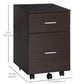 Mobile Filing Cabinet, Vertical File Cabinet with 2 Drawers, Wheels, for Letter or A4 File, Brown