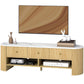 Marble-Effect TV Stand with 3 Drawers, Up to 65" - Natural