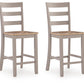 Harperfeld - Barstool (Set of 2) - Natural / Gray