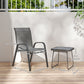 Outdoor Bistro Set of 3, 3-Piece Patio Set with Breathable Mesh Fabric, Stackable Chairs and Square Table, Light Grey