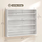 5-Tier Display Cabinet, Shot Glass Display Case, Glass Curio Cabinet with 2 Glass Doors and 4 Adjustable Shelves, White