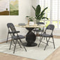 4 Pack Folding Chairs with Padded Seats, Velvet Portable Party Chairs with Steel Frame, Dark Grey