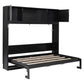 Space-Saving Full Size Murphy Bed with Fold-Down Design, Sturdy Storage Bed with 3 Upper Cabinets, 83" L x 60.5" W x 82" H, Black