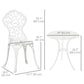 3 Pieces Outdoor Furniture Set, Patio Table and Chairs with Cast Aluminum Frame for Garden, Balcony, Porch, White