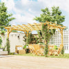 10' x 13' Wood Pergola, Outdoor Gazebo Grape Trellis for Climbing Plant Support, Garden, Patio, Backyard, Nature Wood