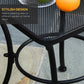 Square Outdoor Side Table, Metal Outdoor Patio Table, Garden Coffee Side Bistro Tables with Mesh Grid Top for Balcony, Porch, Backyard, 17.7" x 17.7" x 19.7", Black