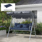 4-Piece Back and Seat Cushion Pillows Replacement and Pillows, Patio Chair Cushions Set with Ties, Navy Blue