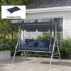 4-Piece Back and Seat Cushion Pillows Replacement and Pillows, Patio Chair Cushions Set with Ties, Navy Blue