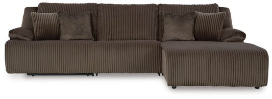 Top Tier - Chocolate - 3-Piece Sectional Reclining Sofa With Right-Arm Facing Press Back Chaise - Forward Furniture