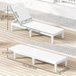Outdoor Lounge Chair Set of 2, Waterproof Resin Lounge Chairs with 4-Position Adjustable Backrest for Backyard, White