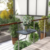 Outdoor Hanging Table, Adjustable Balcony Railing Table, Aluminum Mounting Wall Desk Rack, Foldable Outdoor Flower Stand Serving Table Rectangle, Black