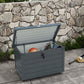 78 Gallon Garden Storage Box, Waterproof Outdoor Storage Container with Wheels and Handles, Dark Grey