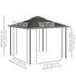 10'x10' Soft-top Steel Patio Gazebo Outdoor Sun Shelter with 2-Tier Polyester Roof, Curtain Sidewalls, Light Grey