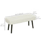39" Corduroy Storage Bench with Steel Legs - Cream White