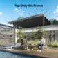 8.2' x 8.4' Retractable Pergola Canopy Replacement for 10' x 10' Frame, Cover Replacement (Cover Top Only), Dark Grey