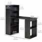 47" Computer Desk with Bookshelf - Black