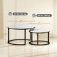 Faux Marble Nesting Coffee Tables Set of 2 - White