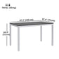 Outdoor Dining Table for 4-6 with Easy Maintenance Slatted Top, Rust-Resistant Aluminium Frame, Black