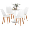 Round Dining Set for 4 with Pedestal Base - White
