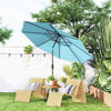 10' x 8' Round Market Umbrella, Patio Umbrella with Crank Handle and Tilt, Outdoor Parasol for Garden, Sky Blue