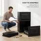 2 Drawer File Cabinet with Lock, Vertical Filing Cabinet with Adjustable Hanging Bars for A4 and Letter Size, Black