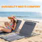 2 Pieces Beach Lounge Chair, Outdoor Folding Chaise Lounge Set w/ Pillow for Sunbath, Snap, Beige
