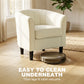 Accent Chair Modern Upholstered Living Room Chair with Ottoman and Pocket Spring Cushion Cream White